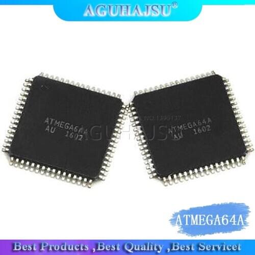 1PCS ATMEGA64A-AU QFP ATMEL ATMEGA64A TQFP64 8-bit Microcontroller with 64K Bytes In-System Programmable Flash