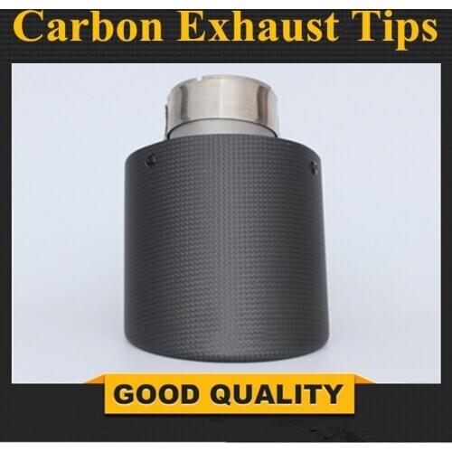 Car Carbon Muffler Tip Exhaust System Universal Straight Stainless Black Exhaust Pipe Mufflers Multi-size For AK