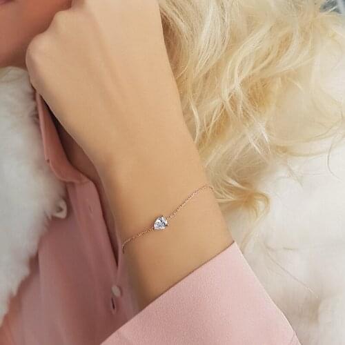 Vaoov 925 Sterling Silver Drop Stone Bracelet