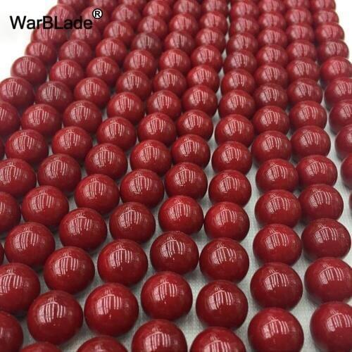 WarBLade High Quality Natural Stone Red Coral Beads Round Loose Beads 4mm 6mm 8mm 10mm For Jewelry Making DIY Bracelet Necklace