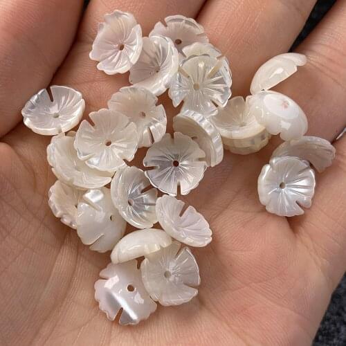 5Pcs Shell Beads Accessories Flower-shaped White Loose Shell For Jewelry Making Bracelet Earring Handiwork Sewing Accessory