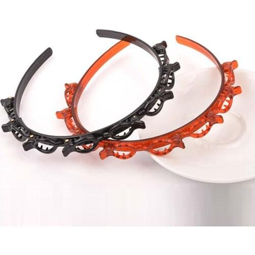 Black Braider Hair Clip Burst Pin Bring Hair Hoop Multi-storey Air Weave Head Hoop Styling Tool Rhinestone Hair Claw