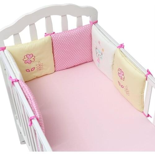6Pcs Baby Cot Bedding Bumper Set Kids Safety Cotton Crib Bumpers Infant Cot Protector Thick Soft Pad Children Room Decor 30*30cm