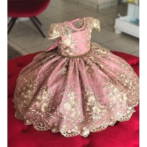 Kids Birthday Princess Party Dress for Girls Flower Bridesmaid Elegant Dress Children Wedding Party Formal Dress Prom Gown 3-10T