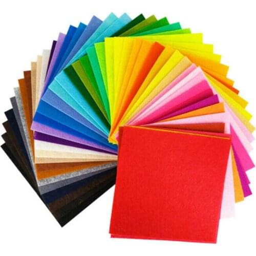 40pcs 30x30/30x20/15x15/15x10cm DIY Colorful Fabric Cloth 1mm Polyester Cloth Felts Home Sewing Wedding Decoration Dolls &Craft