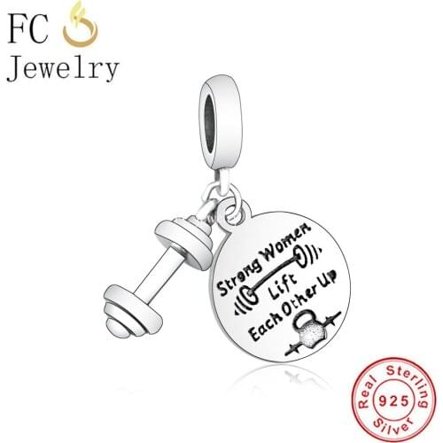 FC Jewelry Fit Original Charm Bracelet 925 Sterling Silver Strong Women Lift Each Other Up Bead For Making Women Berloque 2021