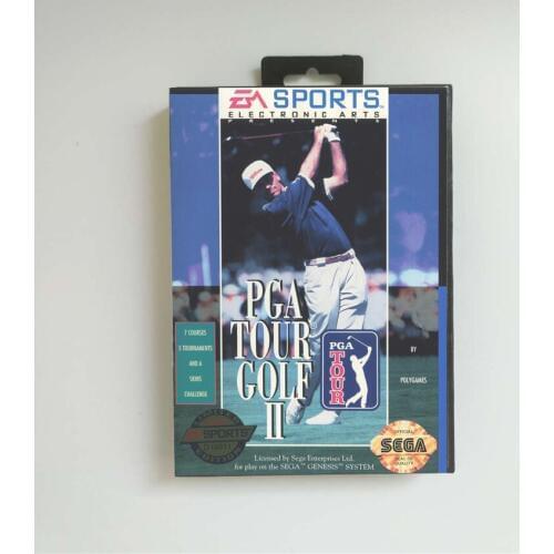 PGA Tour Golf II 2 - USA Cover With Retail Box 16 Bit MD Game Card for Sega Megadrive Genesis Video Game Console