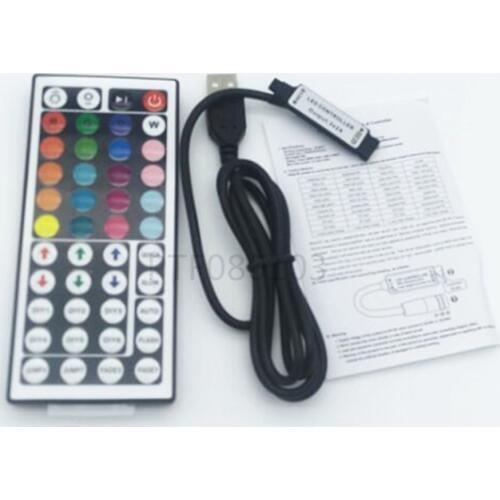 44 Keys LED IR RGB Mini USB Controler For RGB LED Strip LED Lights Controller IR Remote Dimmer Input DC5V