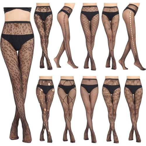 New Arrival Plaid Women Pantyhose Sexy Solid Fishnet Tight For Women Lace Sexy Stockings body suits bodysuit sissy