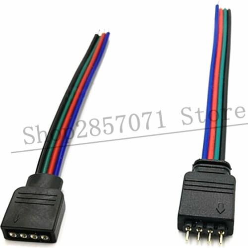 LED 4pin RGB Connector wire female RGB Connector cable for 5050/3528/2835 RGB strip ,5pcs/lot,free shipping