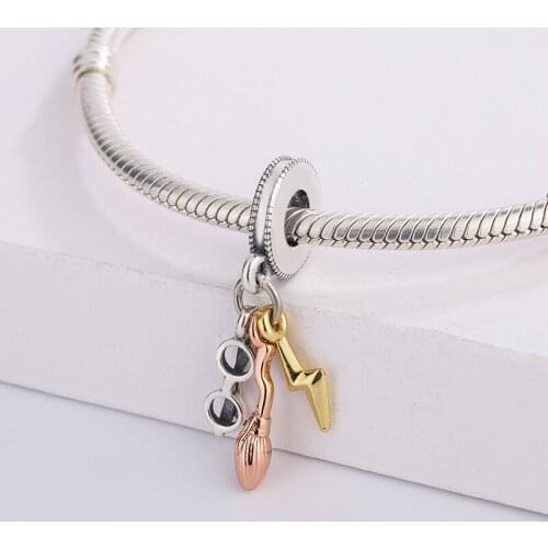 Fashion New Products S925 Sterling Silver Glasses Nimbus Pendant Charm Bracelet DIY Jewelry Making For Pandora