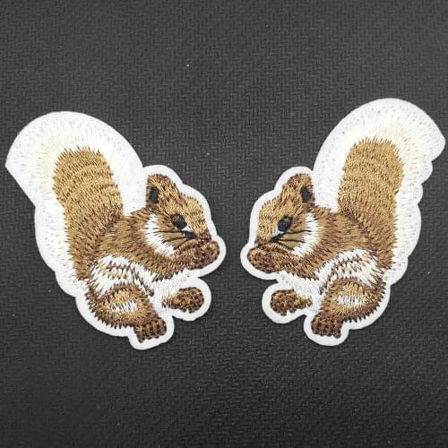 Squirrel Animal Iron On Embroidered Clothes Patches For Clothing Stickers Garment Wholesale