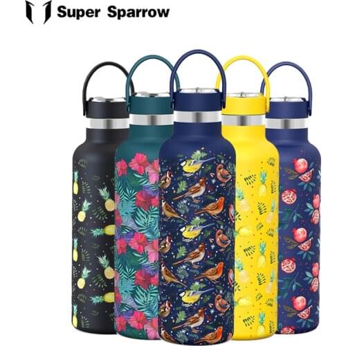 Super Sparrow New Portable Vacuum Thermos Bottle Stainless Steel Water Bottle Sport Fashion Women Girls Thermos Flask BPA Free