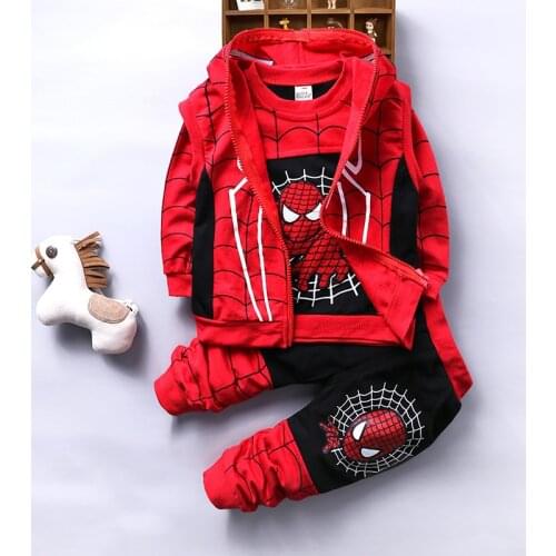 Autumn Boys Clothing Sets Cotton Sport Suit Children Cool Cosplay Costume 3pcs Kids Tracksuit Clothes Birthday Christmas Gifts