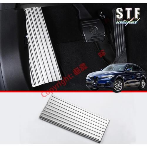 Stainless Steel Rest Pedal Trim For Alfa Romeo Stelvio 2017 2018 2019