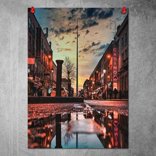 Canvas Poster Irish Streets At Sunset Wall Art Painting Posters and Prints Nordic Wall Pictures for Home Decor No Frame