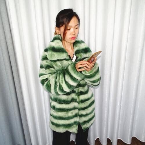 QGREALFUR Rabbit Fur Coats