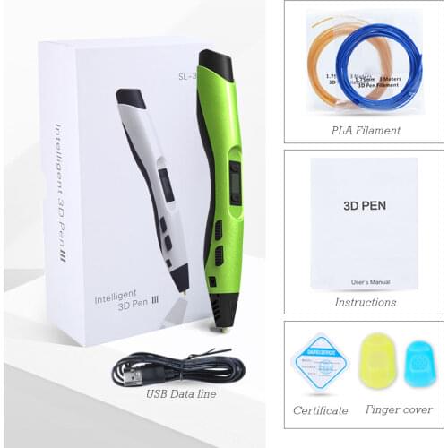 SUNLU SL-300A 3D Pen Black Color Low Temperature 3D Drawing Pens For Children Scribble Support PCL/ABS/PLA Filament