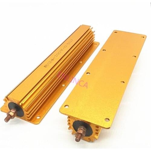 RX24 300W Aluminum Power Metal Shell Case Wirewound Resistor 0.01 ~ 100K Full Value 2 4 6 8 10 20 100 150 200 300 500 1K 10K Ohm