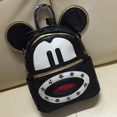 New Fashion Women Boys Girls PU Big Ears Character Pocket Backpacks Mochila Rucksack Bags Casual Travel Shoulder Bag