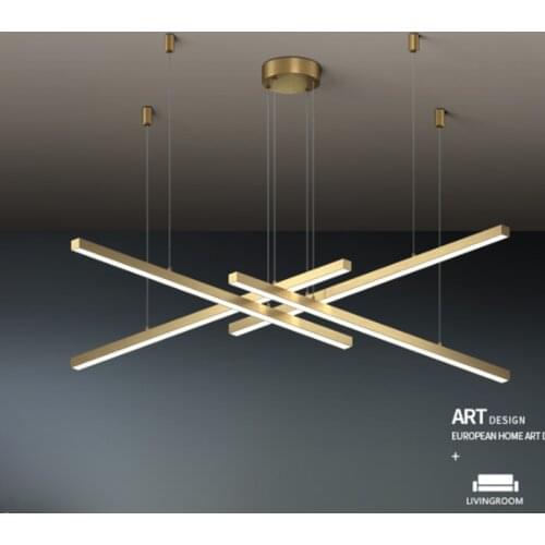 Modern minimalist office long line chandelier lighting shop exhibition hall strip lamp for dining living room LED chandeliers