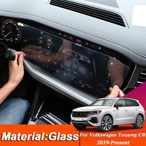 Car Styling GPS Navigation Screen Protective Film For Volkswagen Touareg CR 2019-Present Dashboard Display Screen TPU Sticker