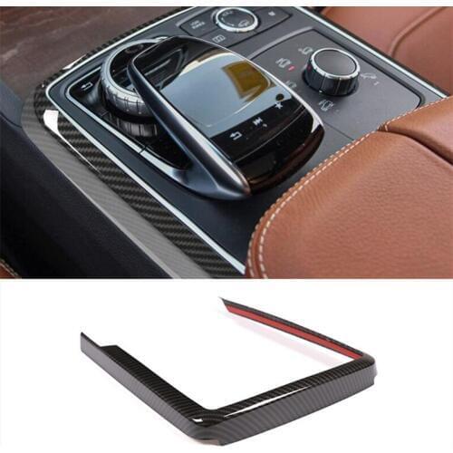 Car Styling Center Console Multimedia Frame Decoration Cover Trim ABS For Mercedes Benz GLE GLS ML GL 2013-2019