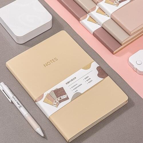 Soft Cover Morandi A5 Leatherette Work Meeting Notebook Lined Squared Plain Journal