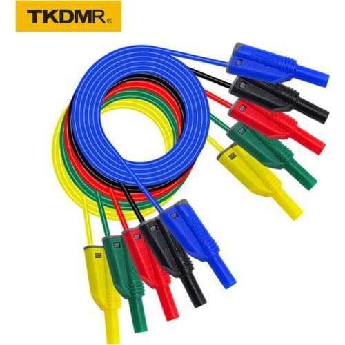 TKDMR high quality Stacking test line 4mm safety banana plug connection line 14AWG silicone line free shipping