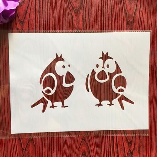A4 29 * 21cm bird DIY Stencils Wall Painting Scrapbook Coloring Embossing Album Decorative Paper Card Template