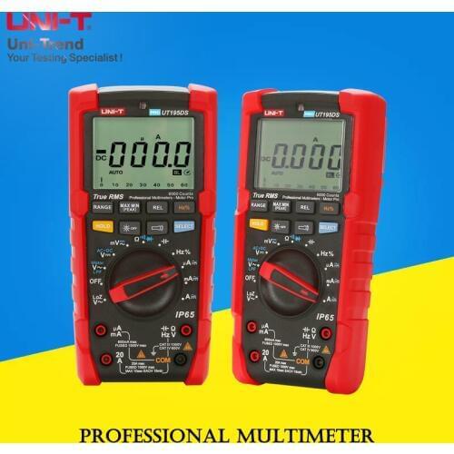 UNI-T UT195DS/UT195M/UT195E Professional Multimeter; IP65 waterproof/dustproof/drop-proof multimeter, LoZ ACV/diode/on-off test