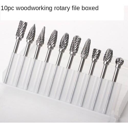 Titanium-plated rotary file grinding head woodworking wood carving grinding head root carving carving set