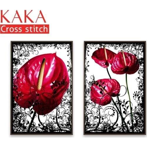 Cross stitch kits,Embroidery needlework sets with printed pattern,11CT-canvas for Home Decor Painting,Flowers Full NCKF117