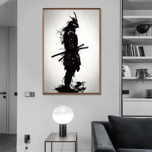 Japanese Samurai Poster Print on Canvas Modern Sword Wall Art Decoration Samurai Living Room Bedroom Figure Painting HD Printing
