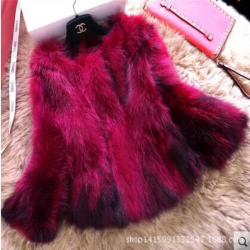 Woman Winter Plus Size O-neck Fox Full Pelt Cardigan Slim Thick Fur Coat Lady Autumn Oversized Warm Short Slim Fur Waistcoat