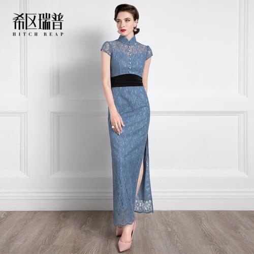 High End Temperament Improved Cheongsam Dress WomenS New Summer Lace Dress In 2021