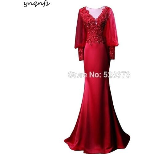Brides real emerald green long dress evening dress mermaid costume formal dress mom dress wine red 2020