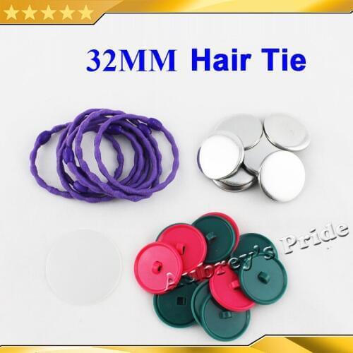 1-1/4" 32mm 100 Sets Hair Tie Button Supply Materials for NEW Professional Badge Button Maker