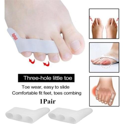 1Pair Professional Walking Soft Durable Comfortable 3 Holes Toe Align Corrector Protector Home Health Foot Care Tool