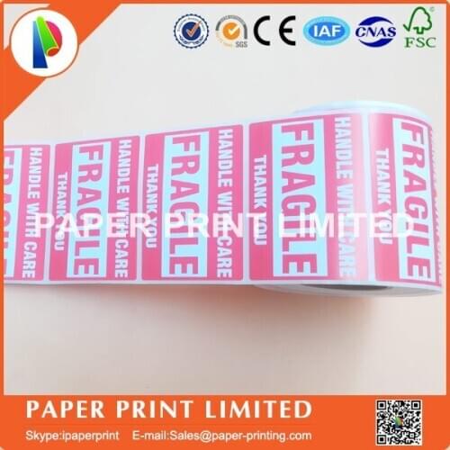 100 Rolls Fragile Stickers 3'' x 2'' 76x50mm Fragile - Handle With Care - Thank you Shipping Labels Stickers (500 Labels / Roll)