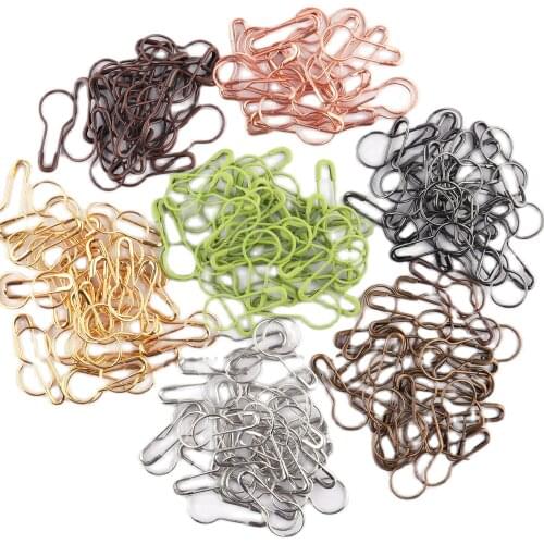 100pcs Mix Color Gourd Shape Safety Metal Pins Knitting Tool Accessories Cross Stitch Marker Tag Pins Clips 21mm