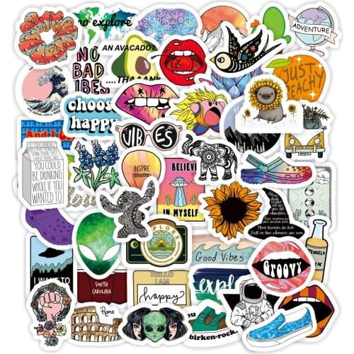 50pcs Vsco INS Style Sticker Anime For Laptop Case Car Skateboard Motorcycle Girl For Kids Children Toys Cool Animal Sticker