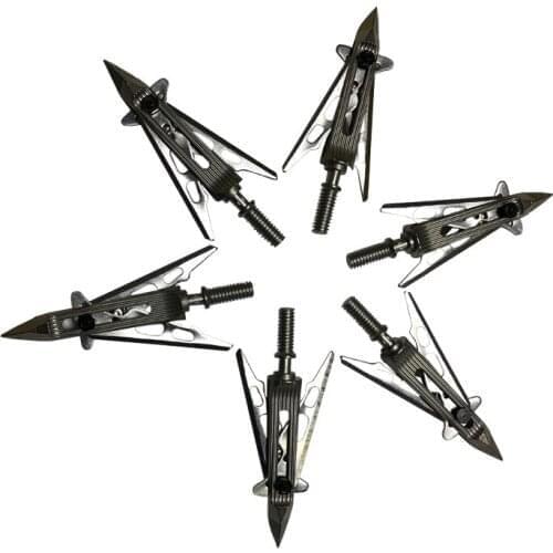 6pk Archery Hunting Compound Bow Arrow Broadheads 100 Grain 2 Sharp Blades killer zone