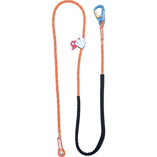 Fall Protection Work Positioning Lanyard 10ft Aluminum Snap Hook and Rope Grab Included