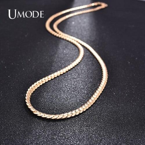 UMODE Hip-Hop Twister Chain Gold Color Necklaces For Women & Men Necklaces Boho Femme Collar Statement Jewelry Girls UN0415