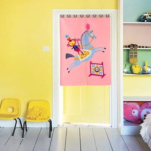 Animal Zebra Comic Cartoon Graphic Linen Material Door Curtain Childrens Bedroom Home Decor Tapestry Kitchen Curtain