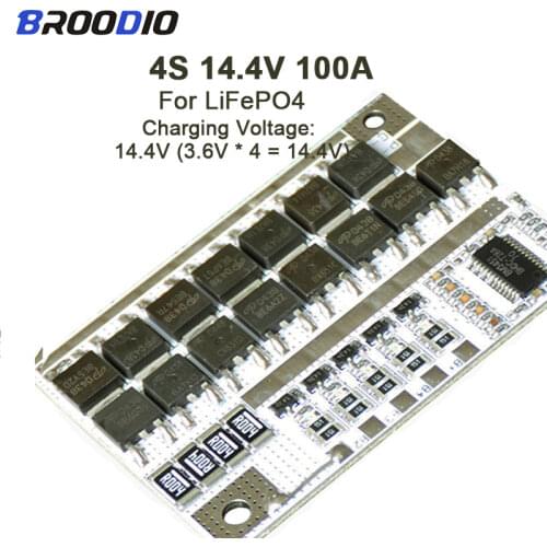 4S 14.4V 100A BMS 18650 Li-ion LiFePO4 LiFe LMO Lithium Battery Protection Board PCB BMS 4S Circuit Module
