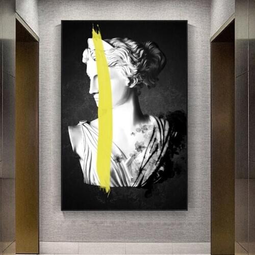 Ancient Greek Canvas Painting Sculpture of Artemis Goddess Poster and Print Quadro Wall Art Picture for Living Room Decor Cuadro