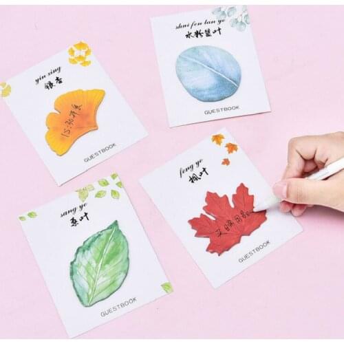 24pcs/lot Cute Creative Small Fresh Leaves Sticky Notes Memo Pad Sticky Notes Message Stickers School Office Supplies 2020