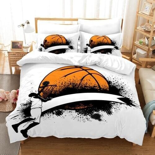 3D Printed Basketball Bedding Set Quilt Duvet Cover Pillowcases Bed Linens Set Twin Full Queen King Single Double 2-3PCS